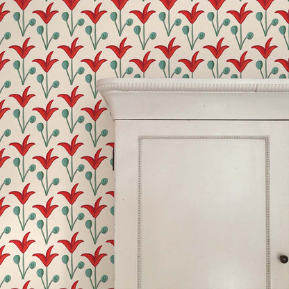 Spring Rhythm Wallpaper Red