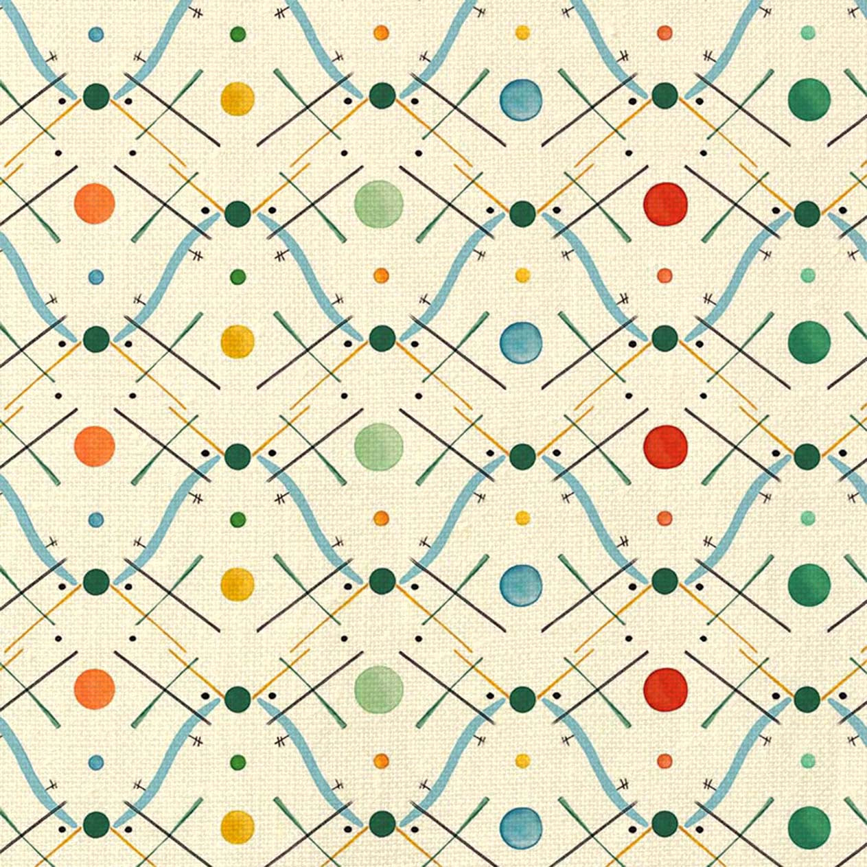 Improvisation 1 Fabric - Blue