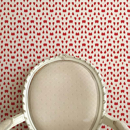 Porcelain Wings Wallpaper- Red