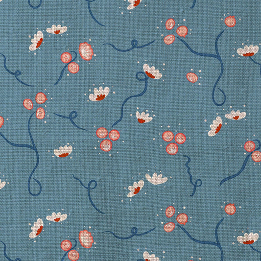 Olivia Fabric - Porcelain Blue