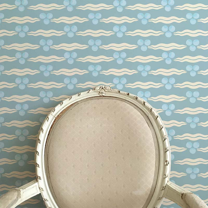 Chintamani Wallpaper- Light Blue