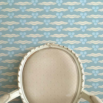 Chintamani Wallpaper- Light Blue