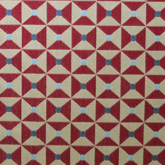 Broken Dishes Woven Fabric - Red